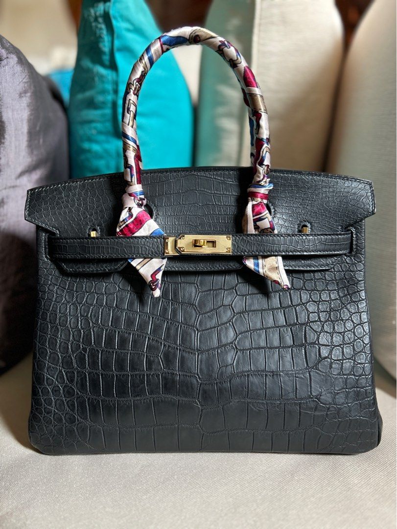 Black online croc birkin