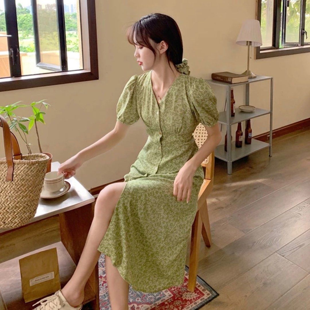 Chiffon korean dress sale
