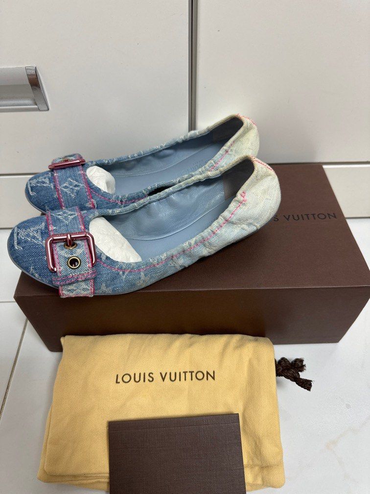 バレエ Louis Vuitton Denim Ballet Shoes バレエ Louis Vuitton Denim Ballet Shoes Louis Vuitton Blue