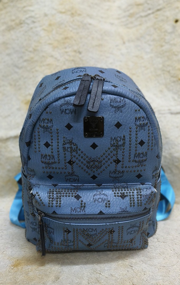 Light blue outlet mcm backpack