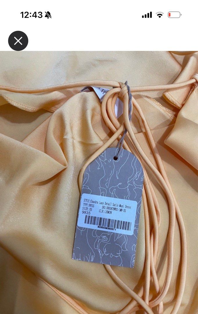Chandra Lace Detail Satin Maxi Dress - Lemon - MESHKI U.S