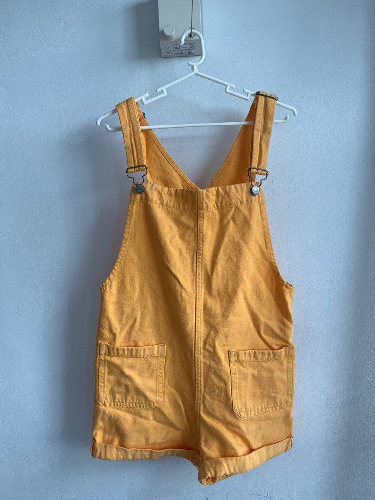 Monki yellow dungarees on sale