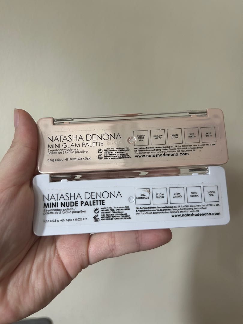 Natasha denona mini glam palette and mini nude palette (Category: Makeup) located in Singapore. Submitted by _seahues (Listing ID 1273968546, Image 2). Description: Used once/twice! Decluttering as I’m moving house. $28 each Mini nude palette sold.