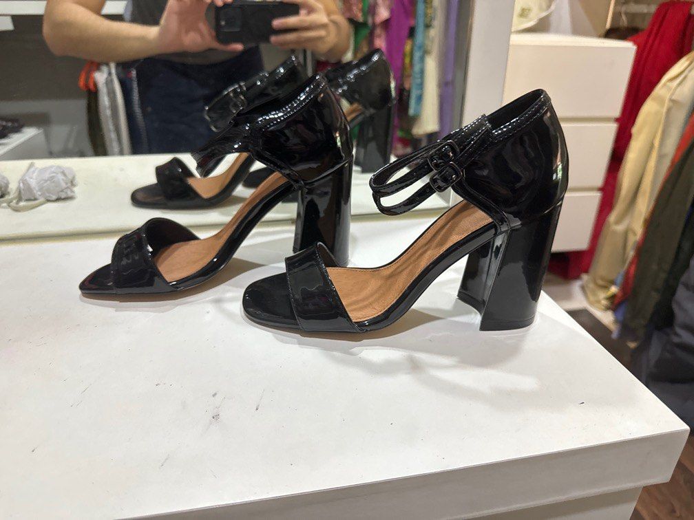 Next Black Heels Pigskin Leather Women s Fashion Footwear Heels