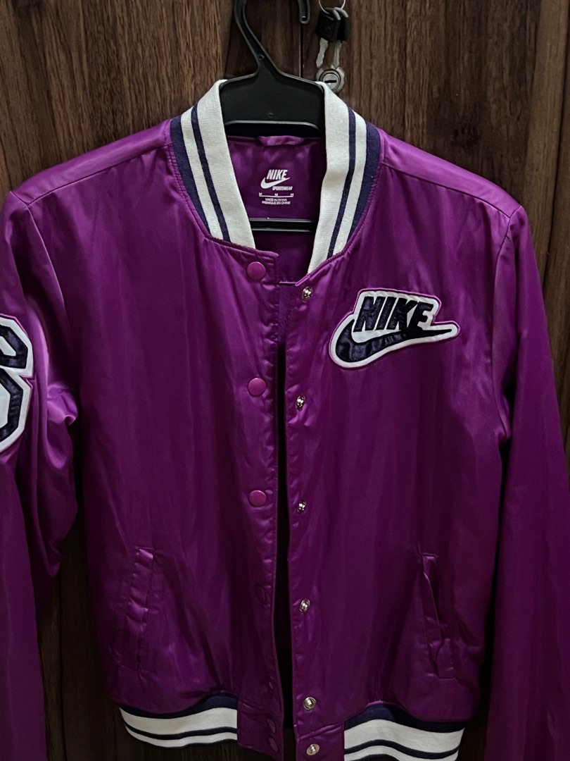 nike bomber jacket purple, Women's Fashion, Coats, Jackets and ...