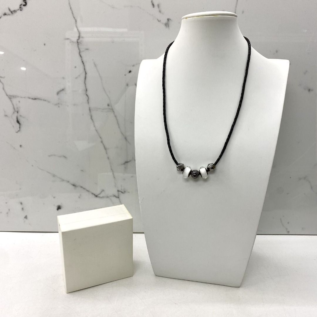 Pandora black best sale leather necklace