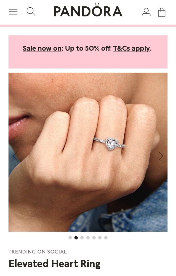 Pandora heart shop ring sale