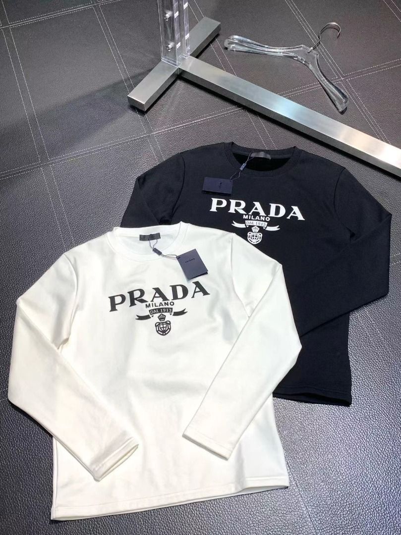 Prada 休閒加絨長袖進口純棉面料全新現貨, 名牌, 服裝- Carousell