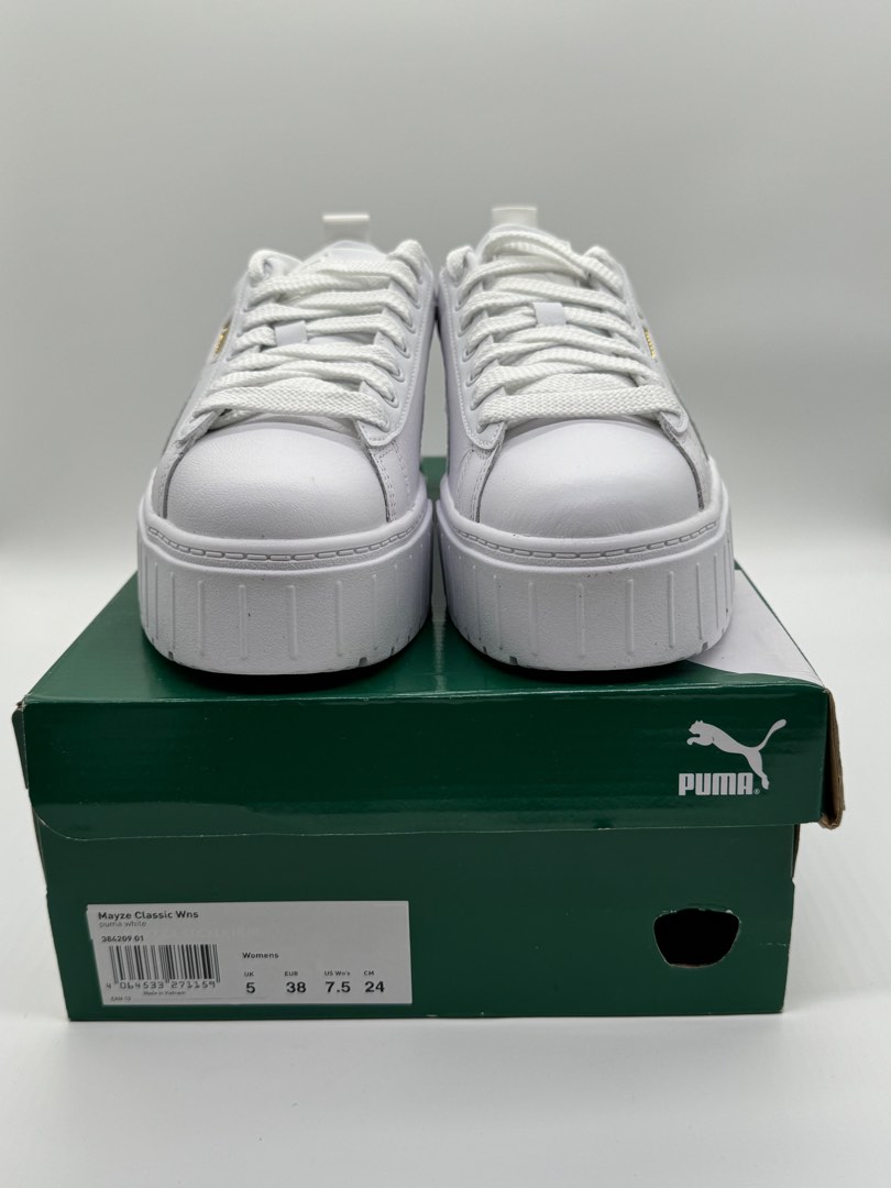 Puma basket platform best sale white