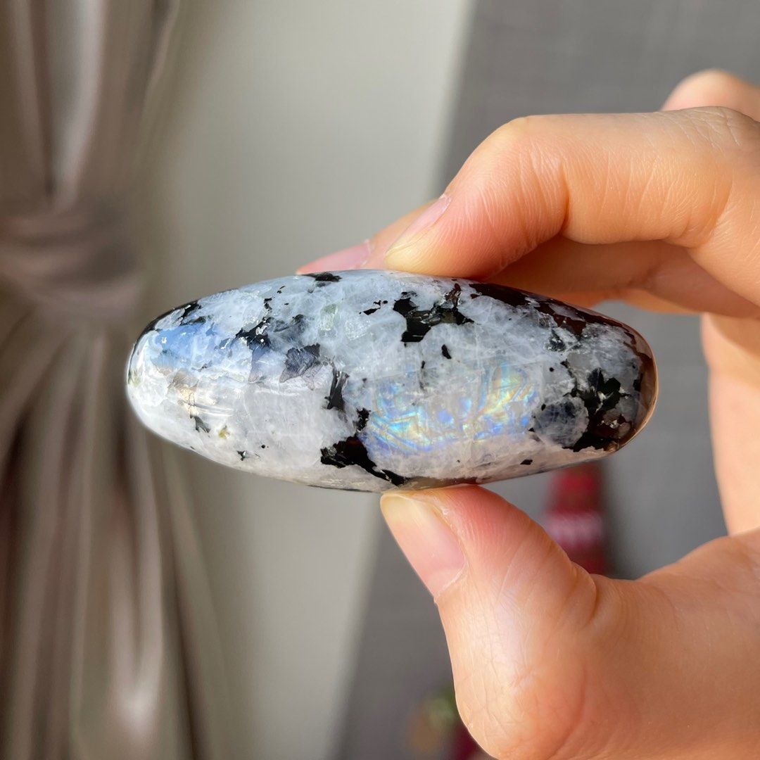 Rainbow moonstone shiva tumble egg crystal Women s Fashion