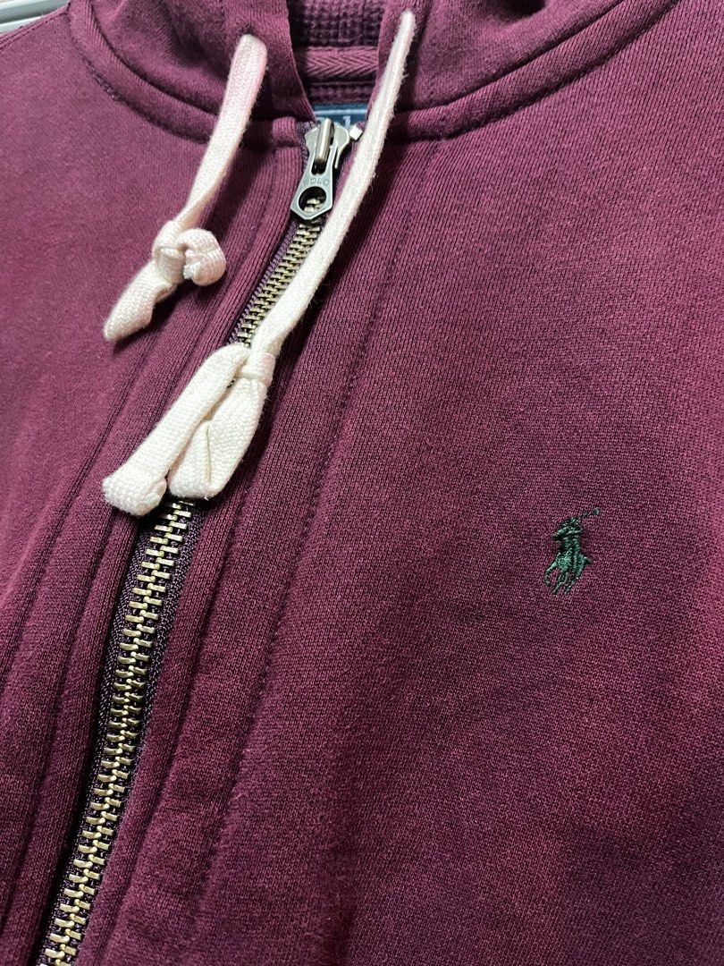 Burgundy ralph store lauren hoodie