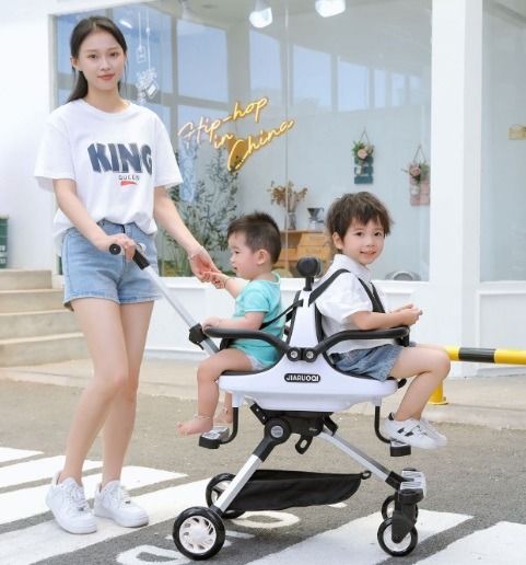 Ready Stroller Baby Twin Kembar Landskap Tinggi Bayi Alat Hebat Double Two Ringan Dilipat Kedua Troli Trolley Umbrella