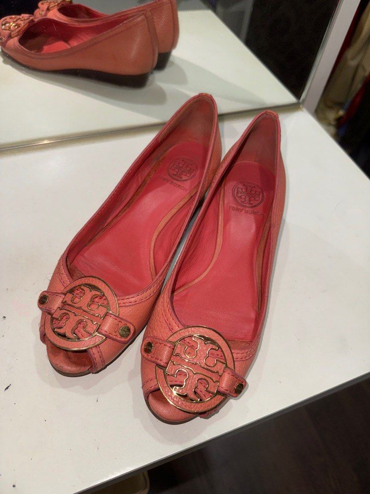 Tory burch top snakeskin wedges