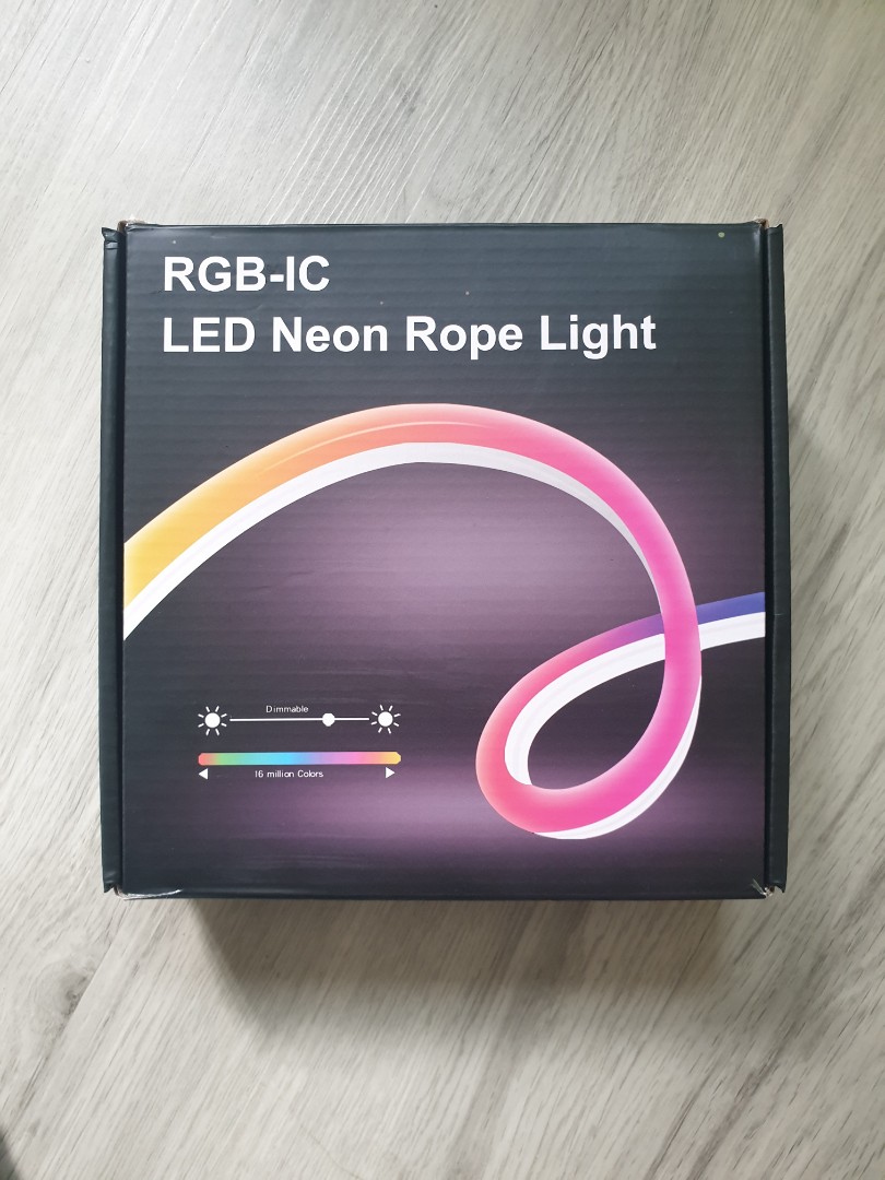 WIFI RGBIC Neon Rope Light: 5M 300LED WiFi Neon LED Strip Light 12V with  Music Sync