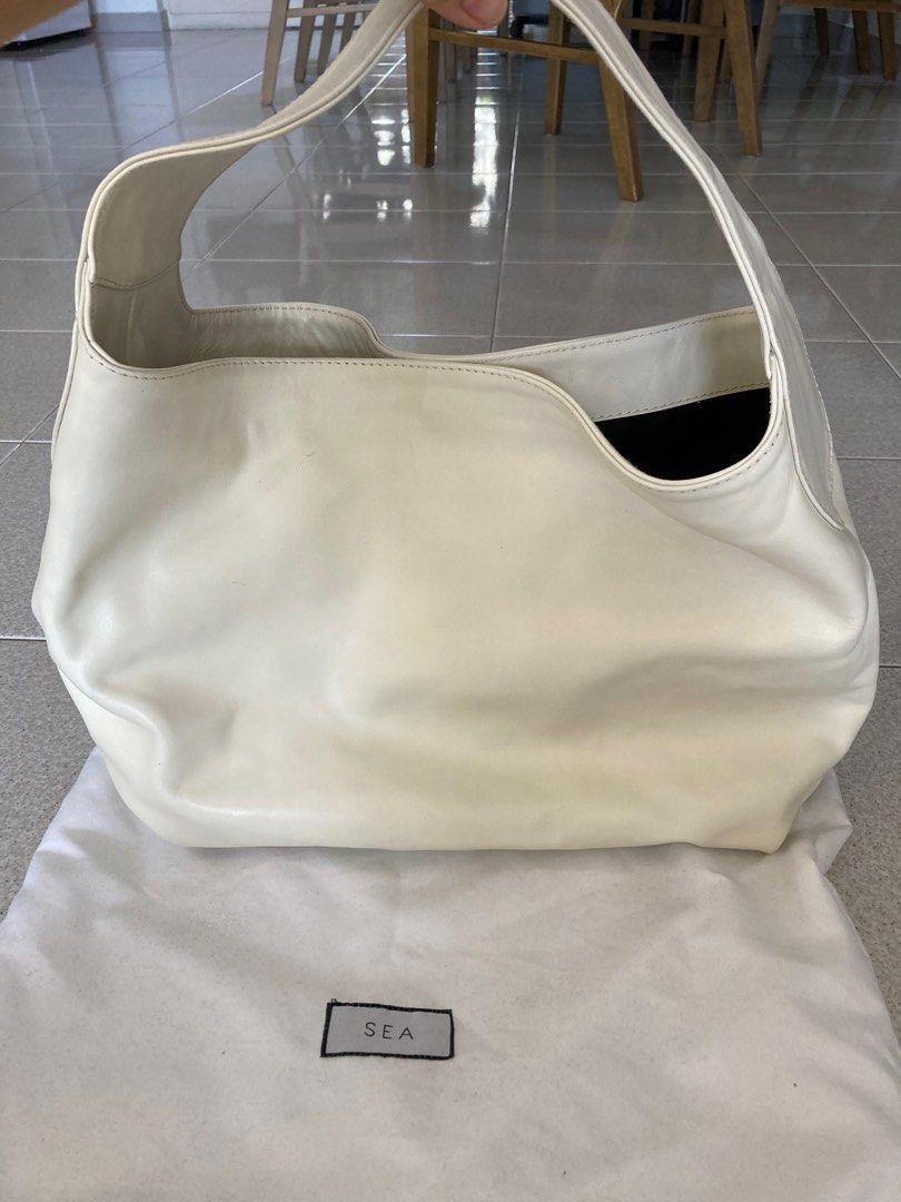 White leather outlet hobo handbag