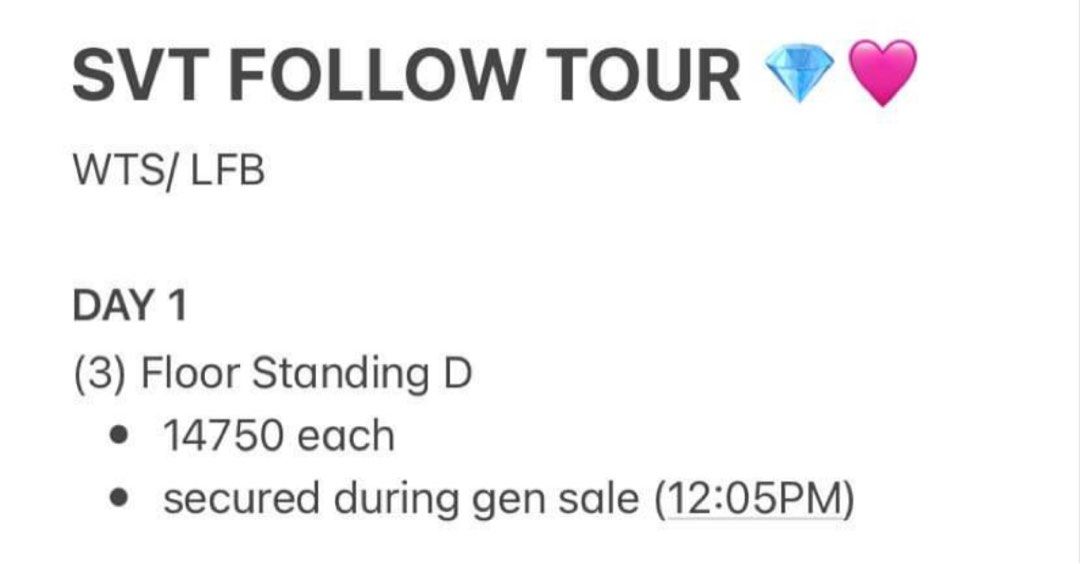 Seventeen Concert Ticket, Tickets & Vouchers, Event Tickets on Carousell