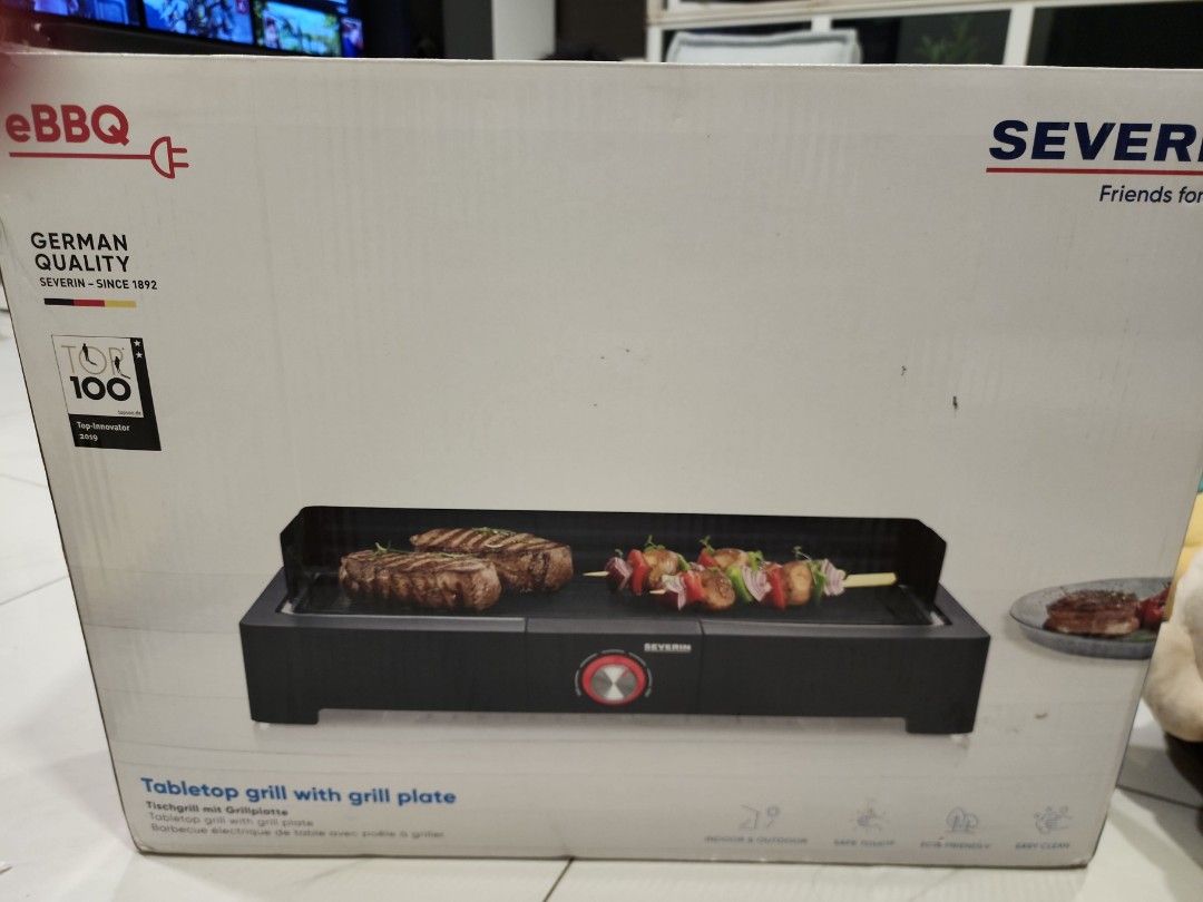 Severin eBBQ Tabletop Grill with grill plate, TV & Home Appliances