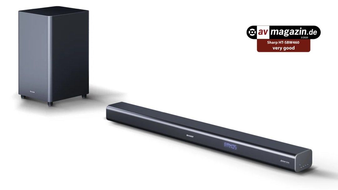 Sharp soundbar with subwoofer outlet