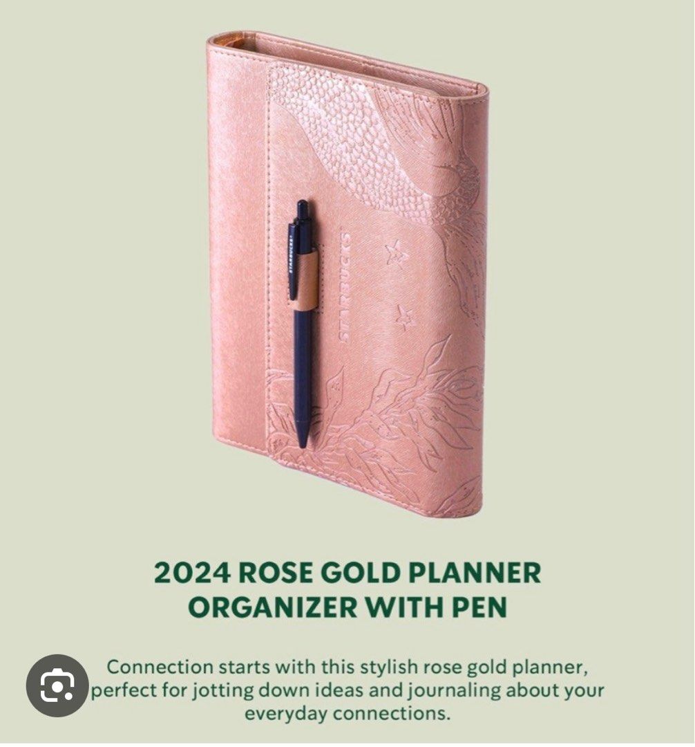 Starbucks 2024 Planner Rose Gold, Hobbies & Toys, Stationary & Craft