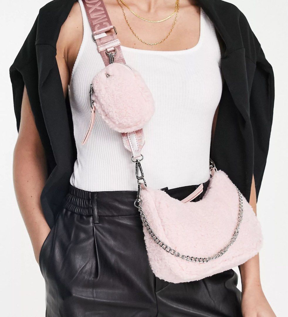 Steve Madden BVital F cross body bag in pink teddy Women s