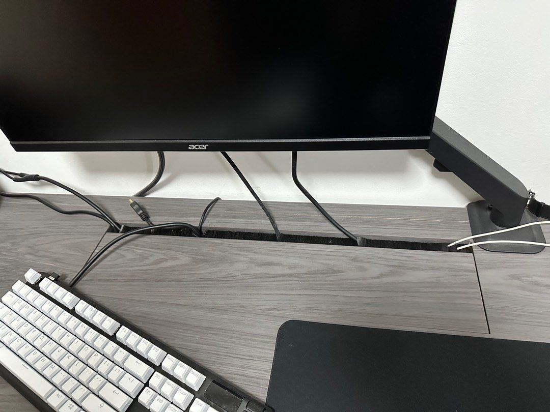 Study Table (Category: Tables & Sets) located in Singapore. Submitted by juzbuyhere (Listing ID 1273984894, Image 3). Description: Wooden Customised Desk with in built cable management compartment Changing table as we are upgrading to a queen size bed.