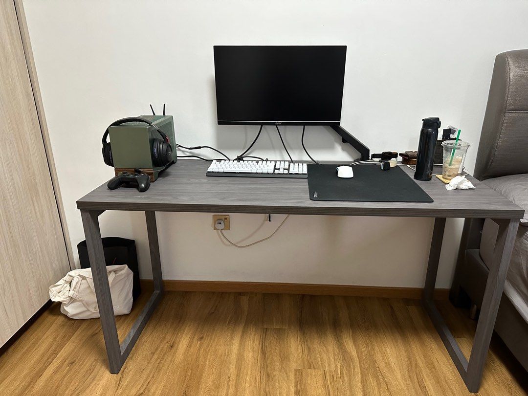 Study Table (Category: Tables & Sets) located in Singapore. Submitted by juzbuyhere (Listing ID 1273984894, Image 1). Description: Wooden Customised Desk with in built cable management compartment Changing table as we are upgrading to a queen size bed.