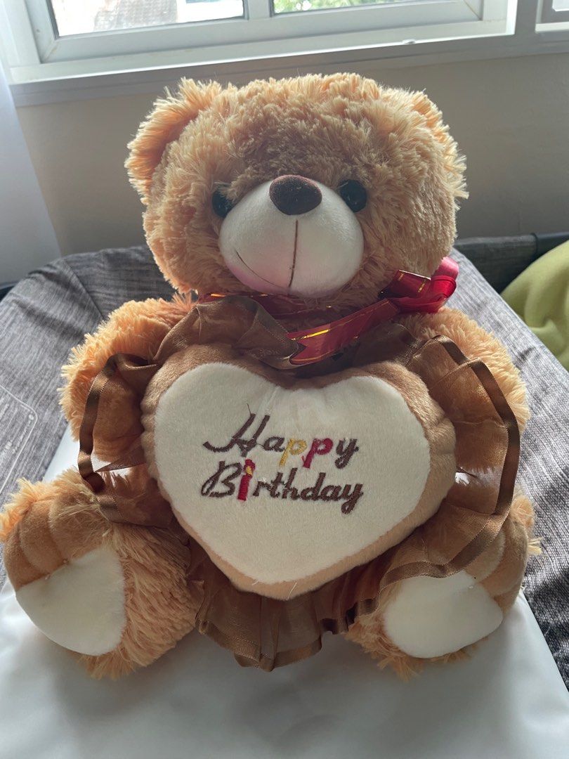 Teddy bear happy birthday plush toy, Hobbies & Toys, Toys & Games on