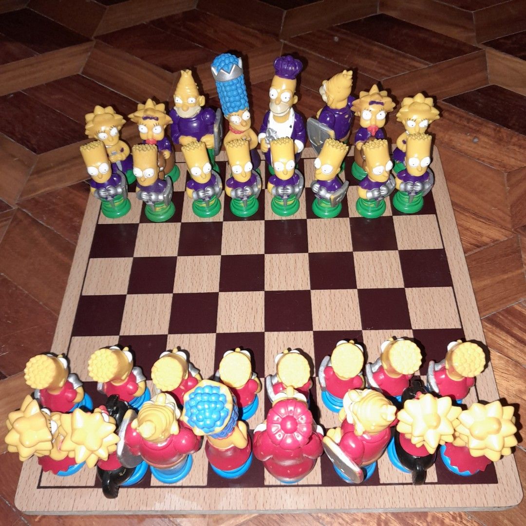 The Simpsons Chess set (Category: Board Games & Puzzles) located in Baguio. Submitted by shellcollector (Listing ID 1273986886, Image 3). Description: The Simpsons chess set complete pieces wood board 2nd hand Baguio loc shipping nationwide MOP Gcash Courier Flash Express 2800 Pesos.