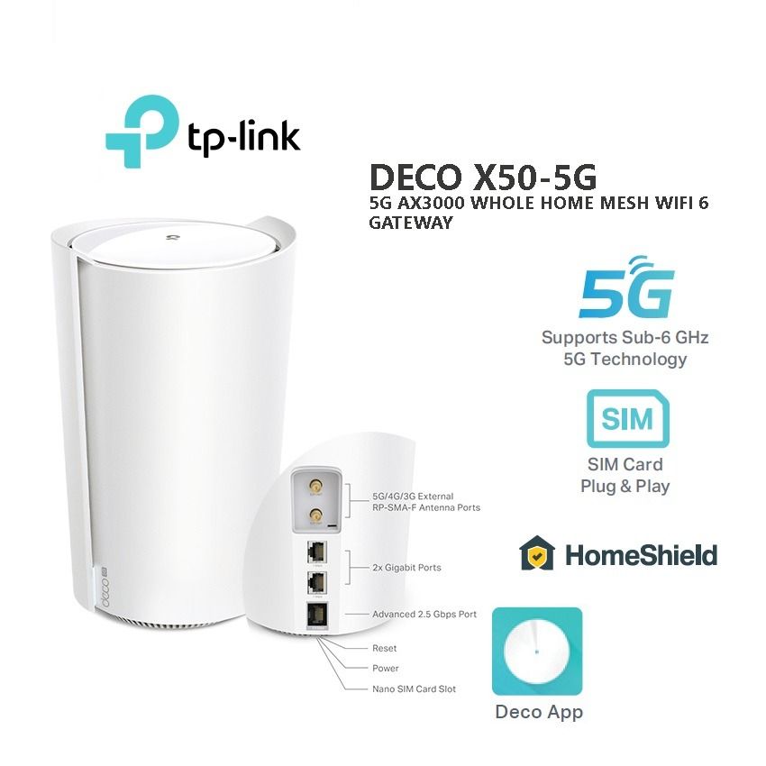 TP-LINK DECO X50-5G AX3000 5G WHOLE HOME WIFI 6 GATEWAY MESH