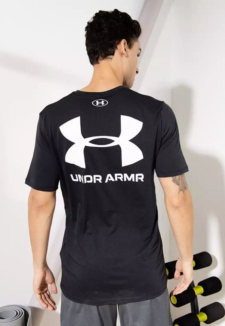 UNDER ARMOUR Breakthrough Triple Stack Logo Short Sleeves T-Shirt Black (S  Size), Men's Fashion, Tops & Sets, Tshirts & Polo Shirts on Carousell