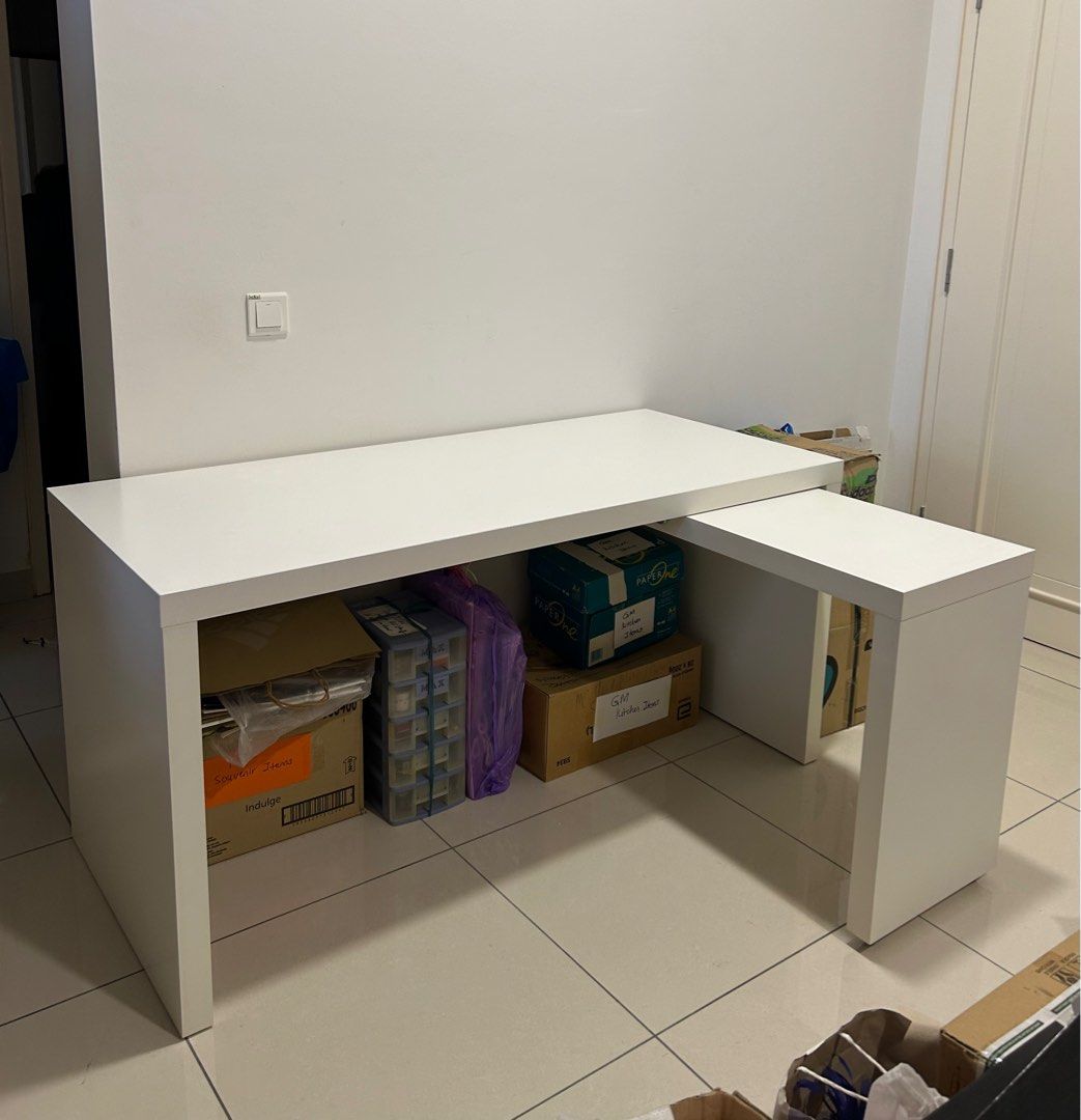 Ikea Used Malm Desk Table with pull out panel Urgent Moving Out Sale RP RM699