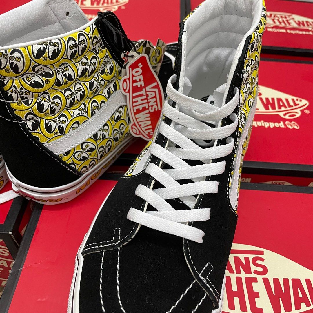 US9 Vans Mooneyes SK8 Hi Cut Black Yellow Men s Fashion