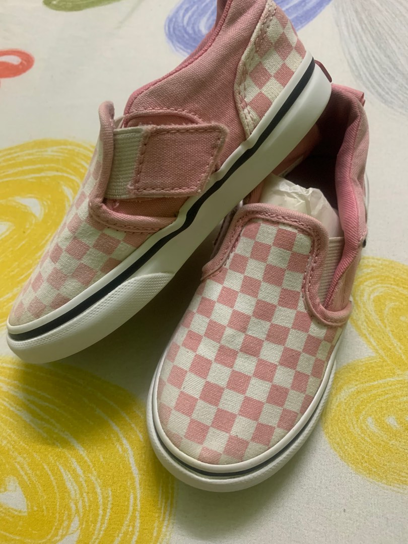 Pink checkered vans clearance kids