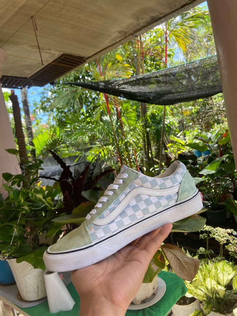 Vans checkerboard mint 2025
