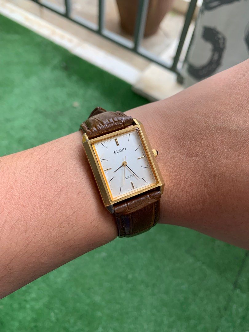 Elgin quartz gold clearance watch