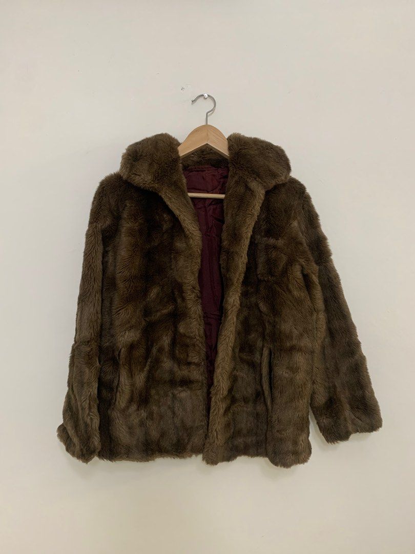 Tissavel vintage synthetic fur jacket Women s Fashion Coats