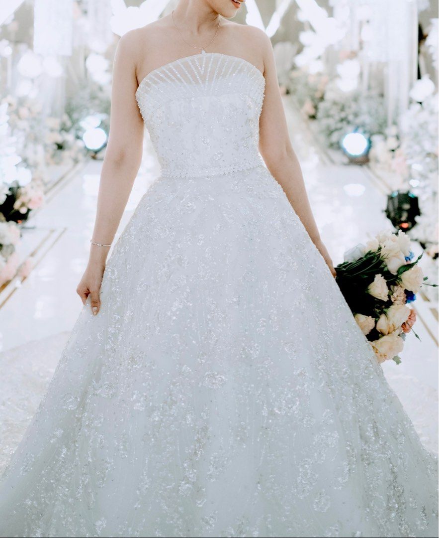 Cynthia tan wedding dress 2025