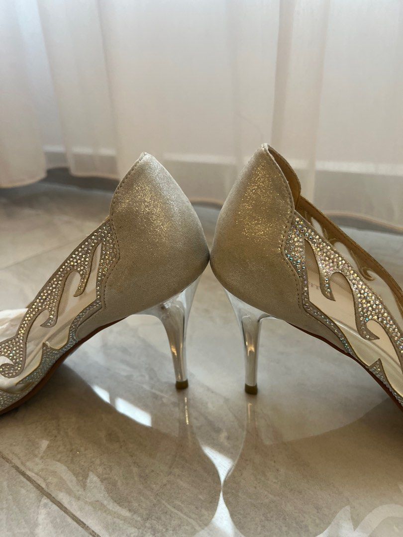 Gold heels wedding shoes shop