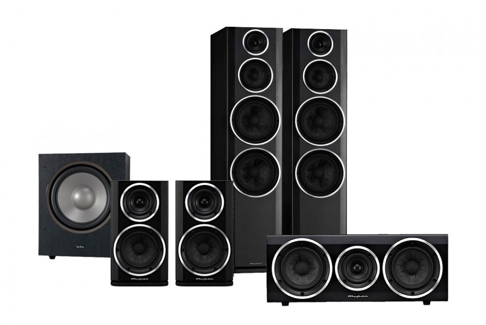 Wharfedale diamond 157 floor standing tower speaker with centre and surround speakers full set