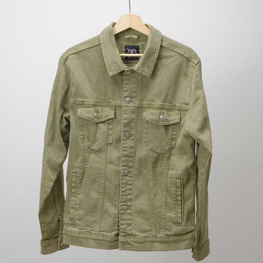 Green denim sales jacket zara