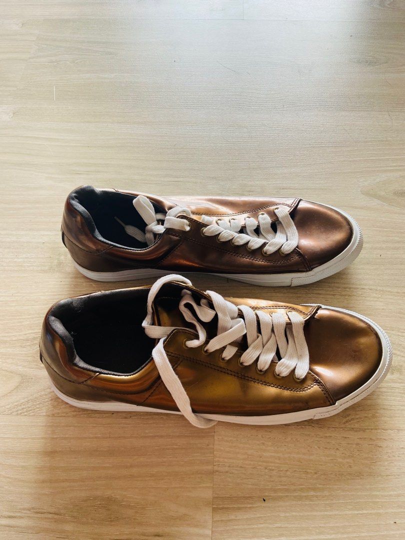 Zara gold sneakers store