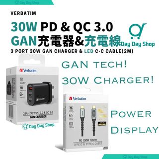 4 Port 200W PD 3.0 & QC 3.0 GaN Charger (AC Power Cord) - Verbatim Hong Kong