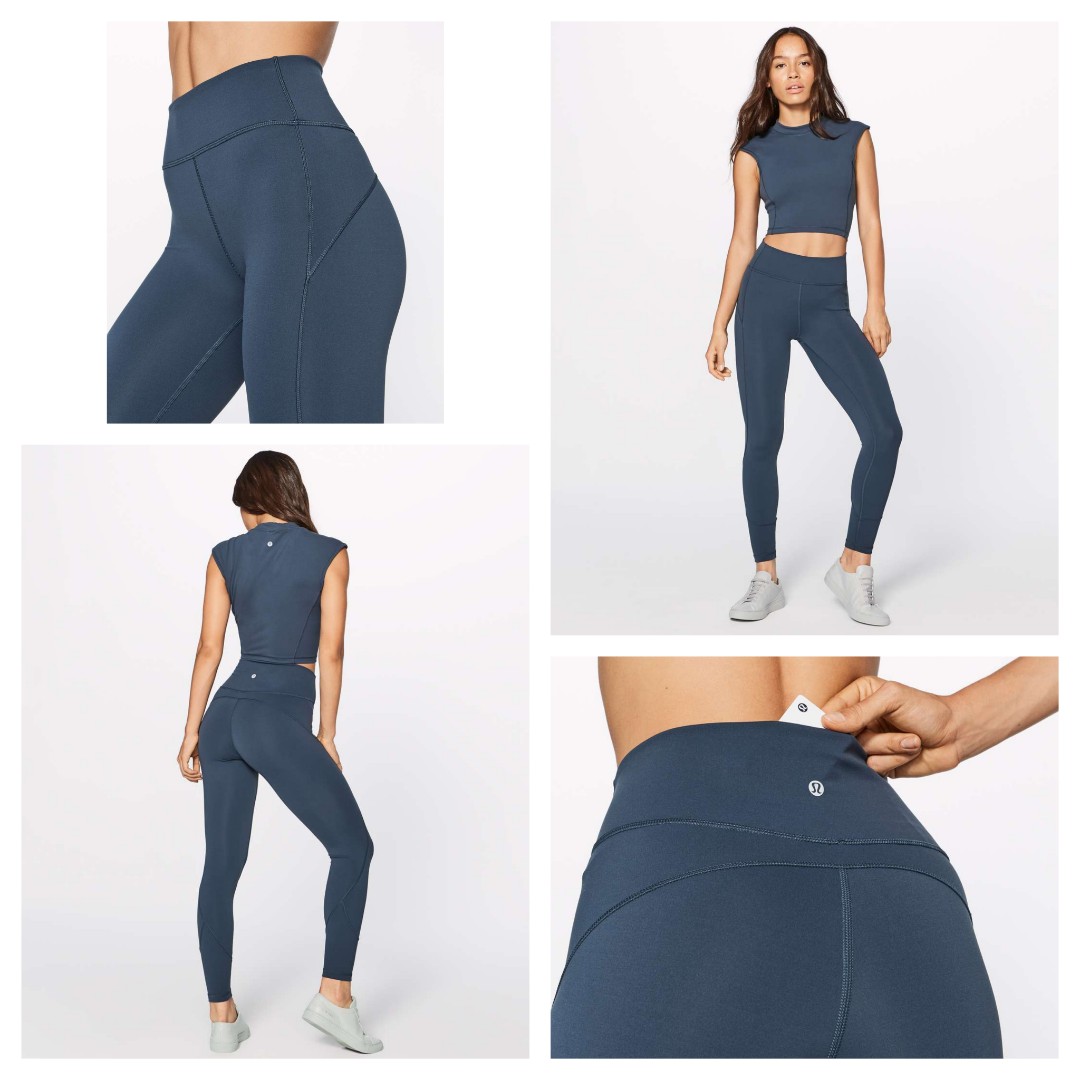 8] Lululemon In Movement 7/8 Tight (Everlux 25) Mach Blue, Women's  Fashion, Activewear on Carousell