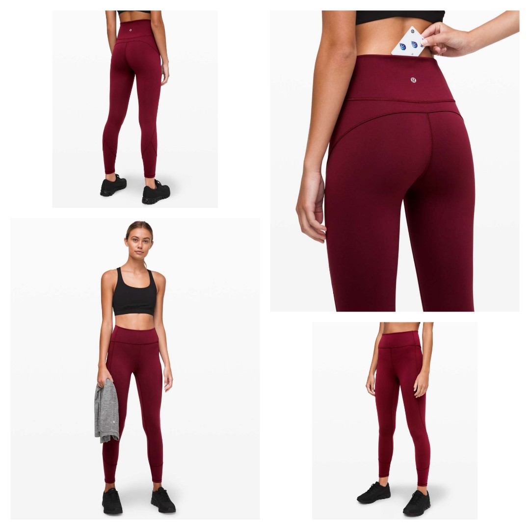 8] BNWOT Lululemon In Movement Tight 25 *Everlux Red Dust, Women's  Fashion, Activewear on Carousell