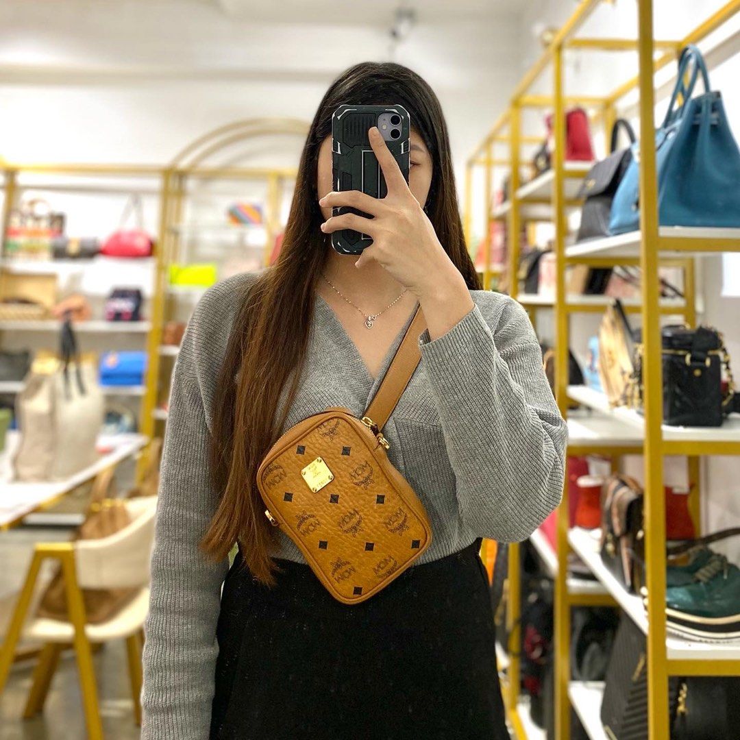 Mcm double belt bag 2025