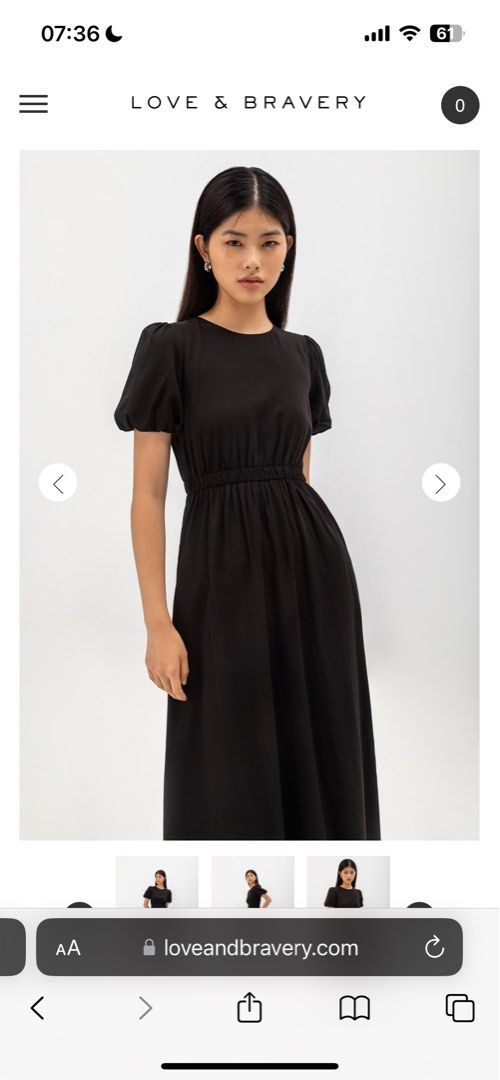 ABA PUFF SLEEVE ELASTIC TENCEL DRESS (Category: Dresses) located in Singapore. Submitted by shopprettylootssg (Listing ID 1274405548, Image 2). Description: Wore once ‘ .