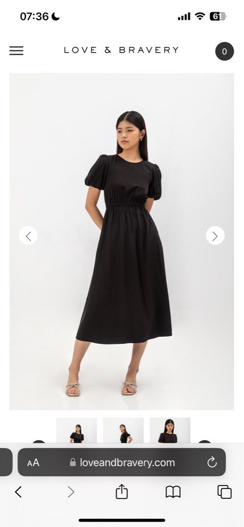 ABA PUFF SLEEVE ELASTIC TENCEL DRESS (Category: Dresses) located in Singapore. Submitted by shopprettylootssg (Listing ID 1274405548, Image 1). Description: Wore once ‘ .