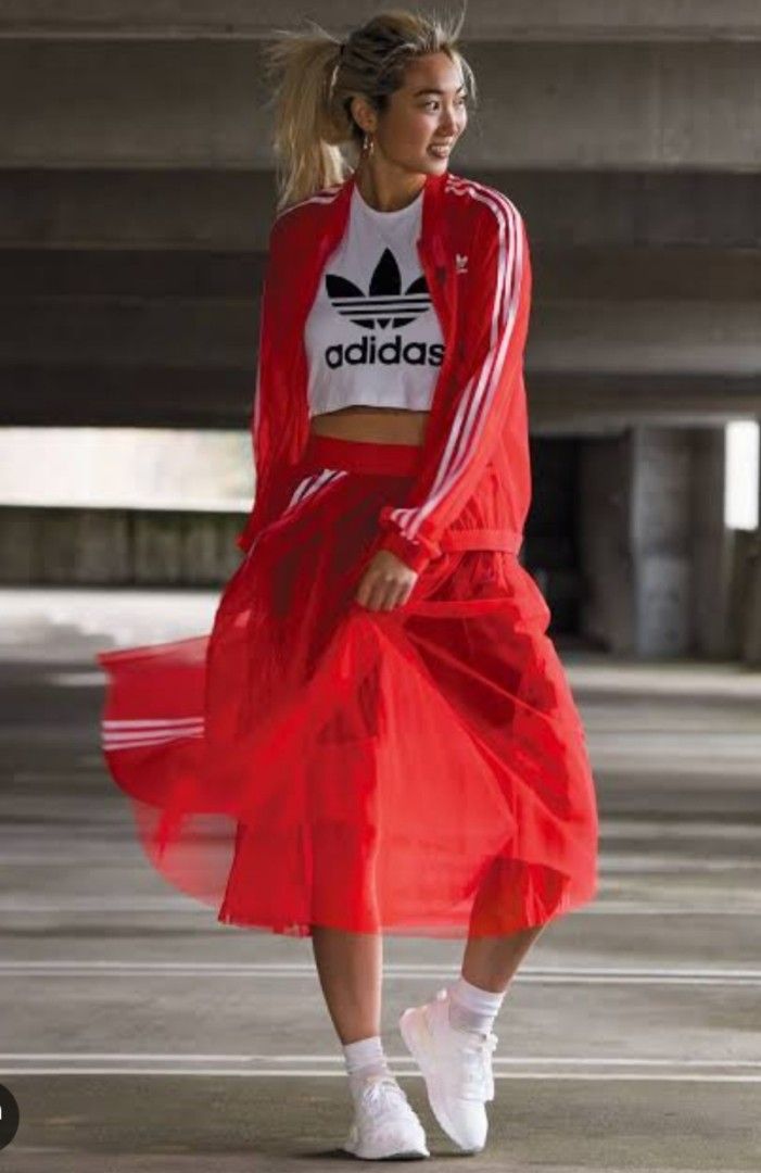 Adidas tulle cheap skirt red