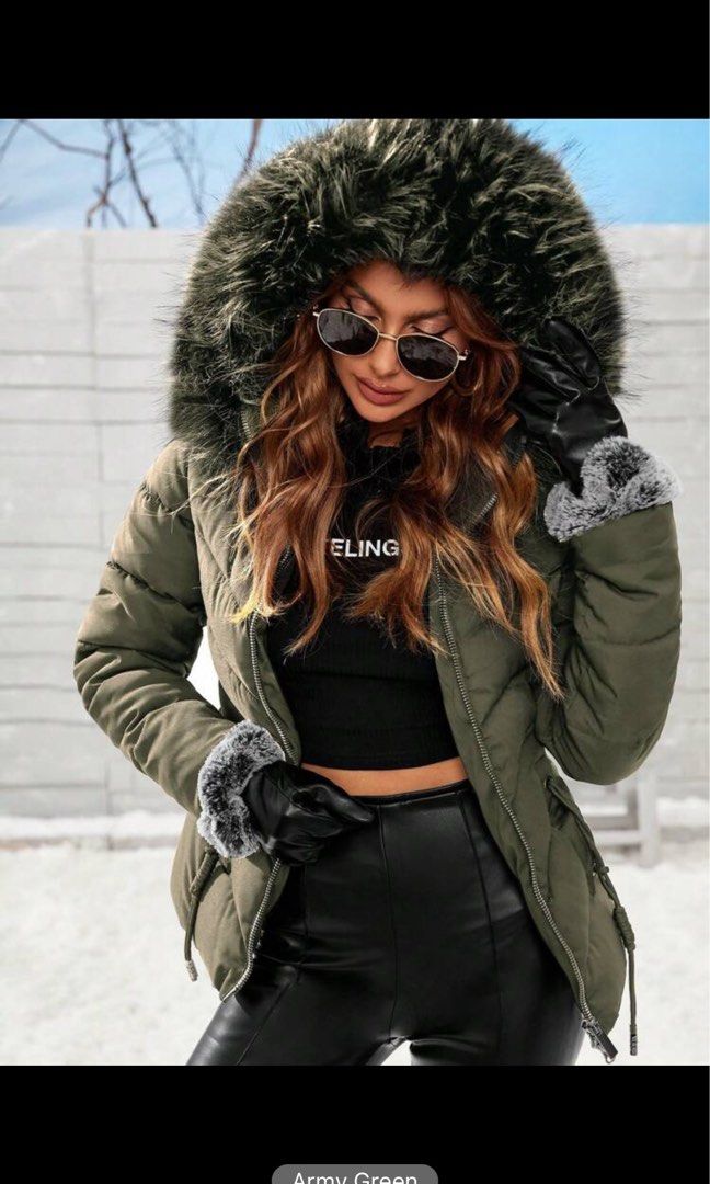 Army Green Winter Jacket Women s Fashion Coats Jackets and