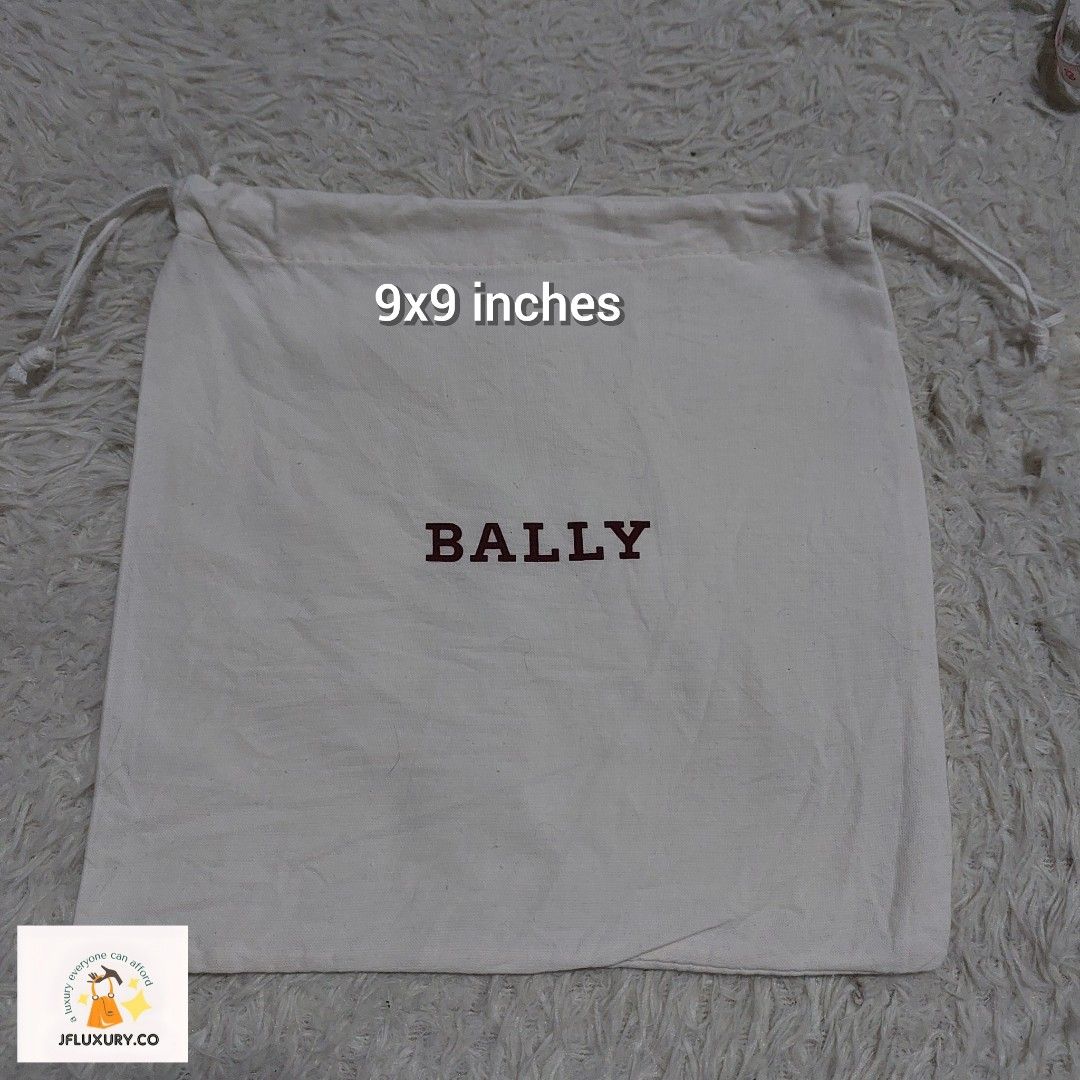 Authentic Bally dust bag 9x9 inches (Category: Luxury Bags & Wallets) located in Manila. Submitted by jfluxury.co (Listing ID 1274199642, Image 1). Description: excellent condition no flaws bought in Japan 🇯🇵 💯% Authentic. 😊 Money back guarantee. 😊 Clean and ready to use na po.